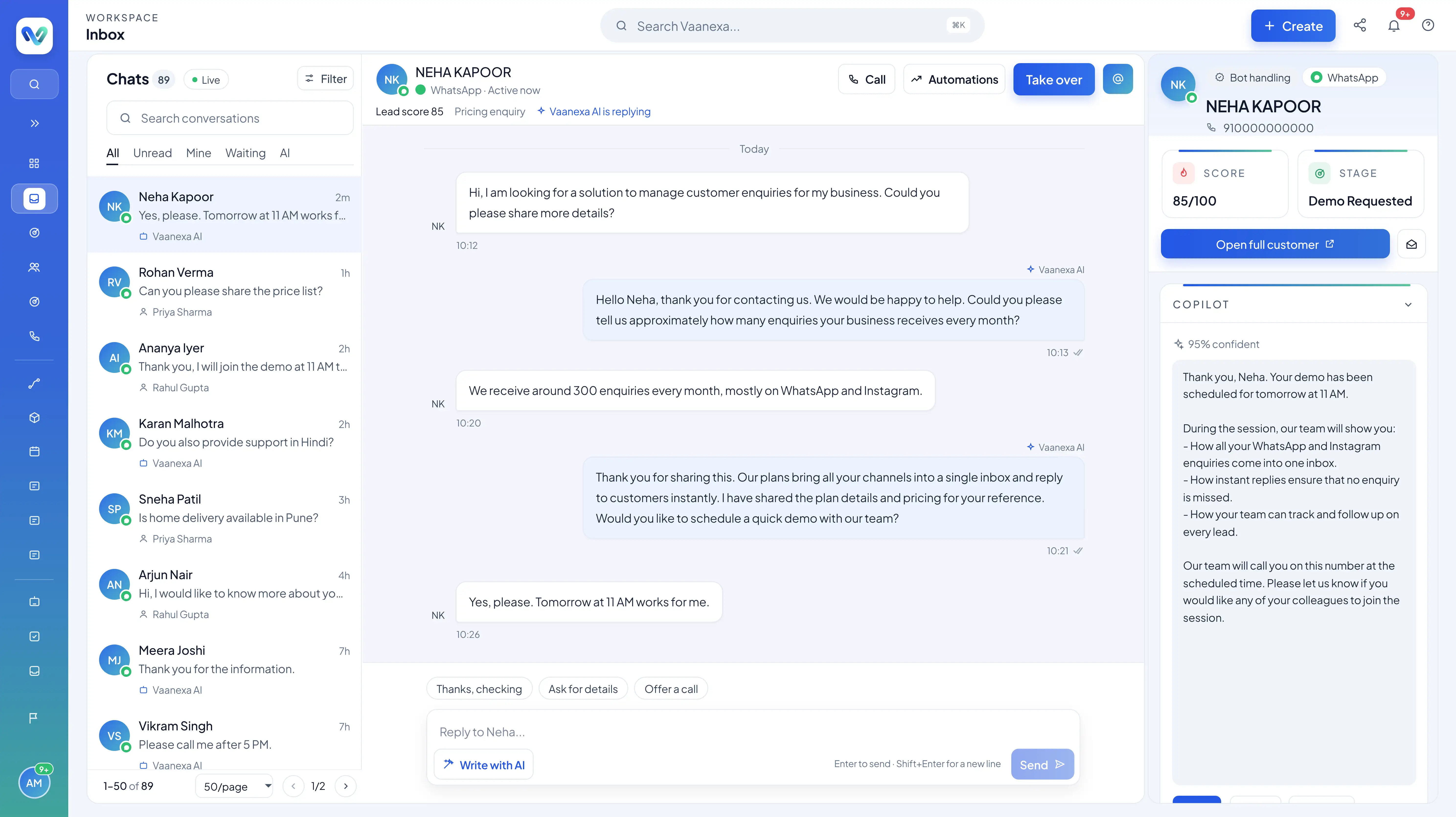 Inbox overview